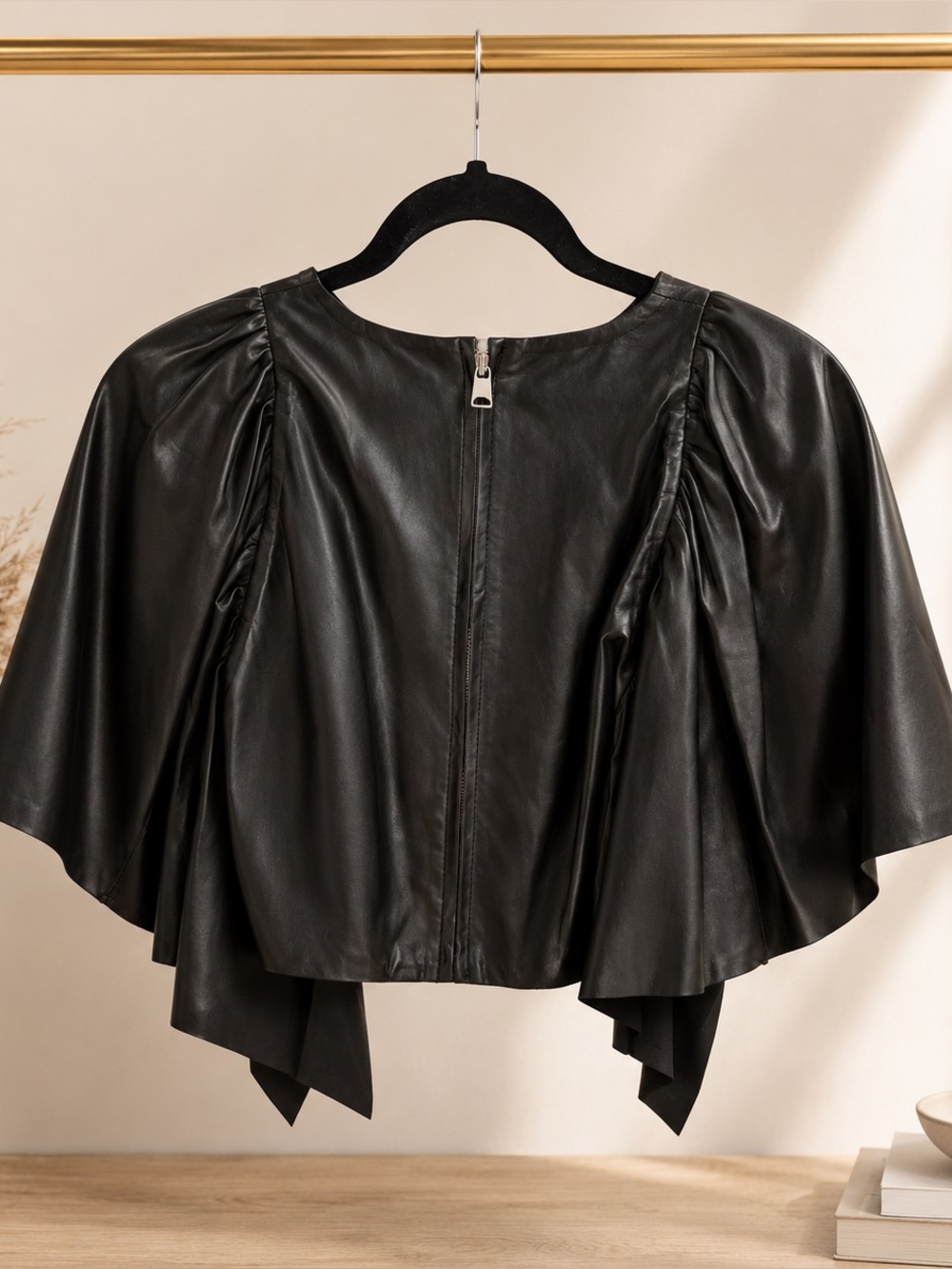 Zara Genuine Leather Voluminous Top size S - Picture 5 of 8